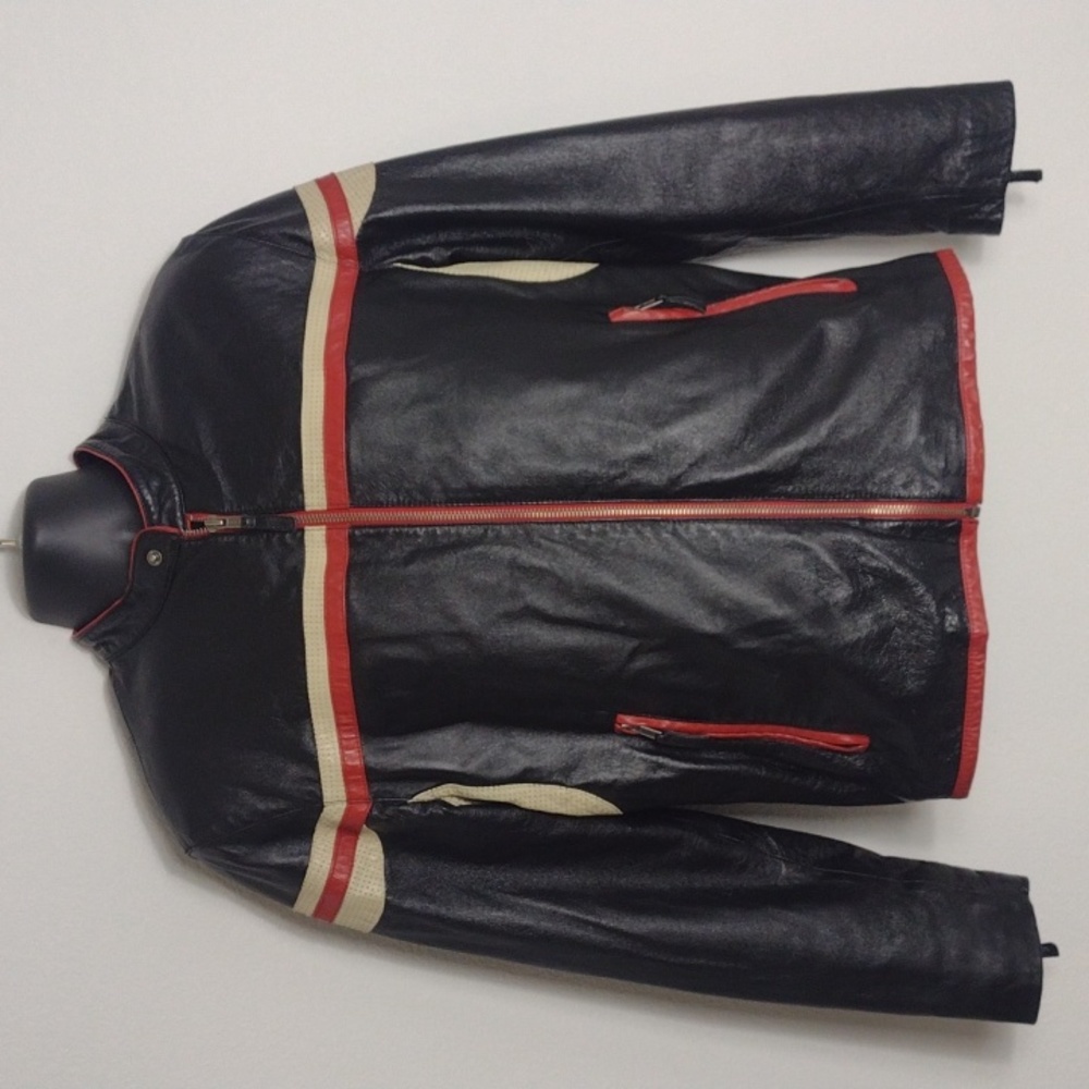 Wilsons Leather Motorcycle Racing Moto Jacket Medium
